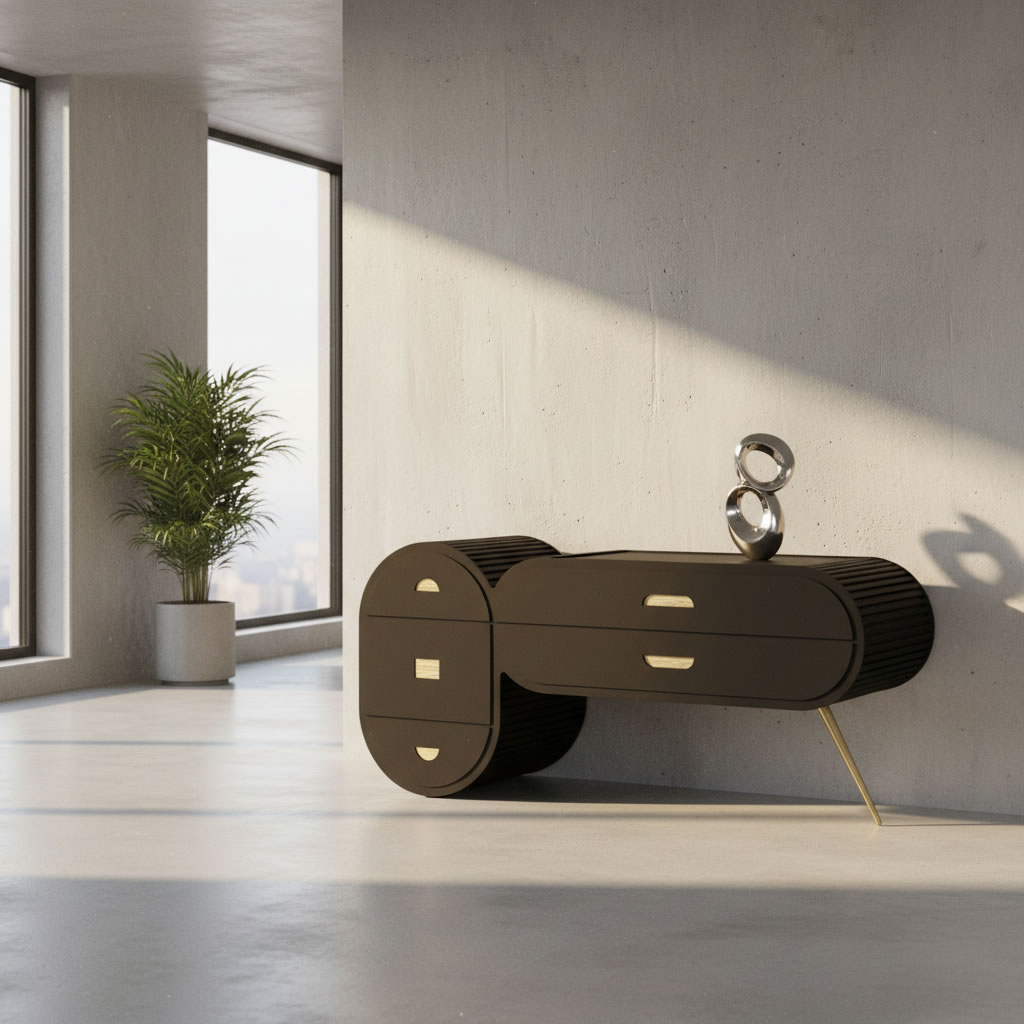 noFOUR Full Metal Black Luxury Sideboard by Ric Valho