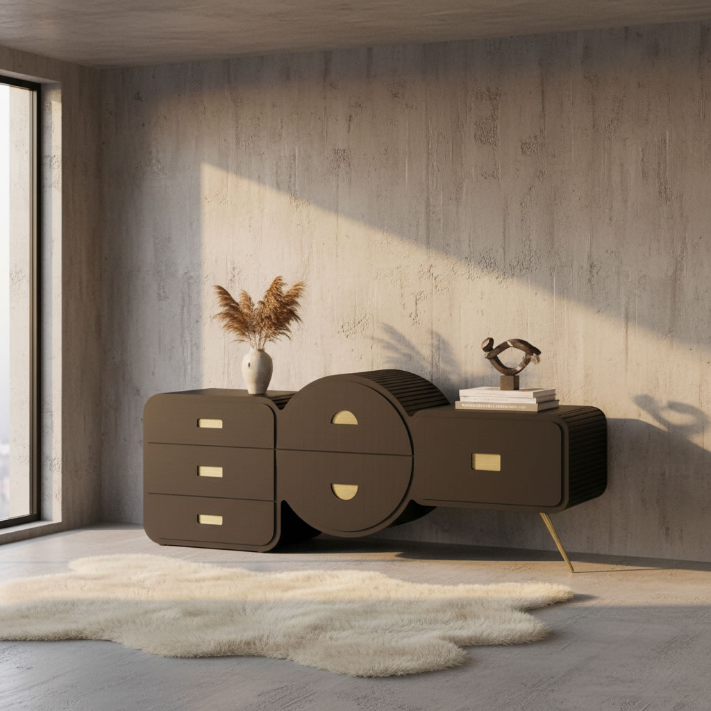 noSIX Full Metal Black Luxury Sideboard by Ric Valho