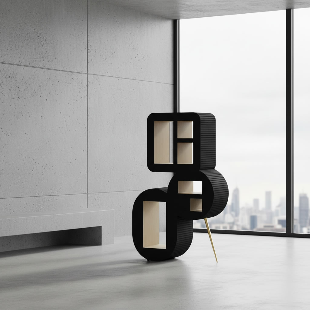noFIVE Full Metal Black Luxury Display Unit by Ric Valho